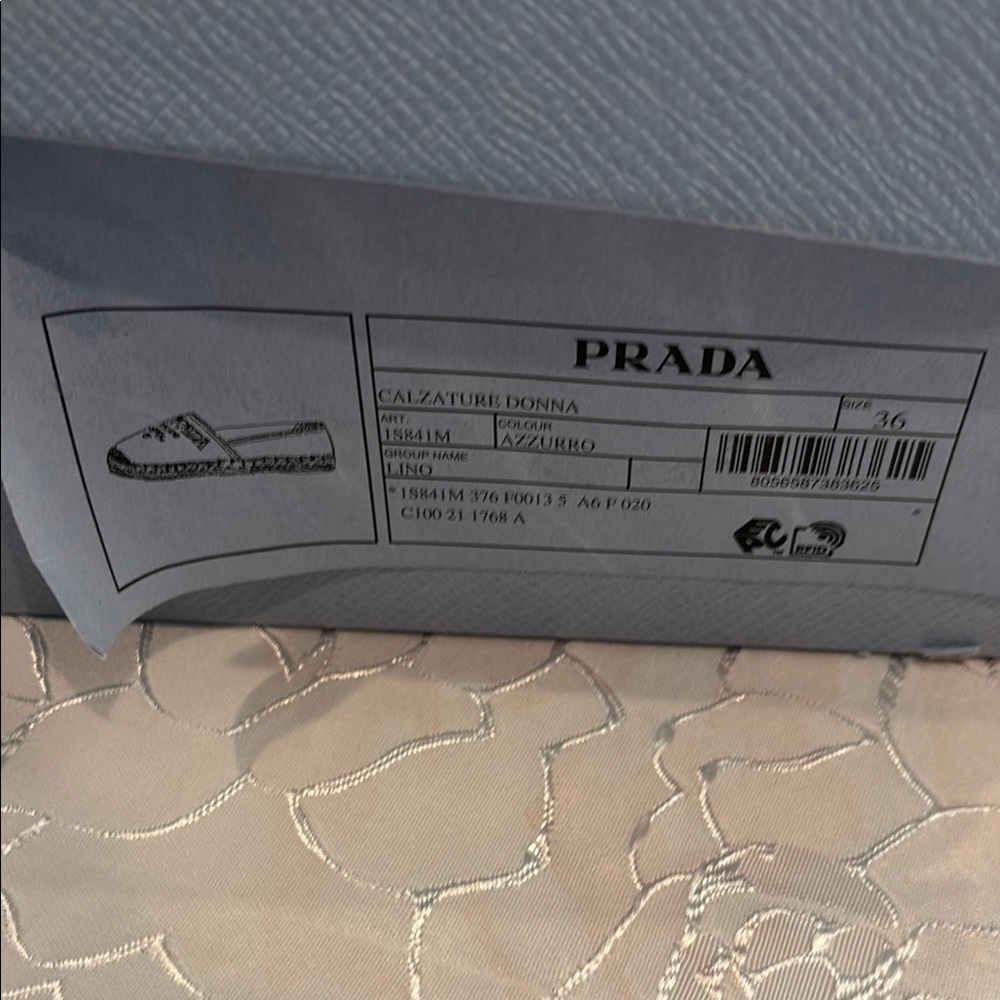 Prada Textured Blue Espadrilles - Picture 2 of 4
